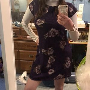 Vintage dark purple rose mini dress fashion bug women’s